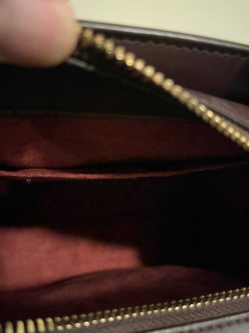 Coach Brown Signature Canvas Tote with Burgundy Leather Trim - Picture 14 of 16